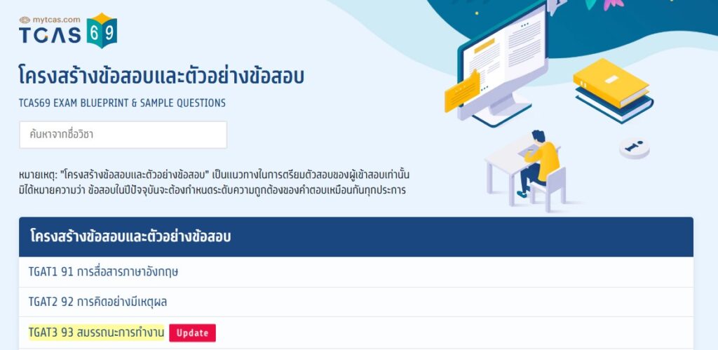 โครงสร้างแนวข้อสอบ TGAT มีกี่พาร์ต?